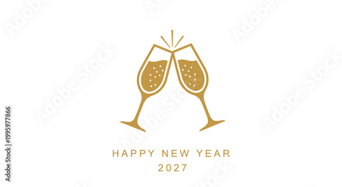 Champagne Glasses for New Year Celebration.