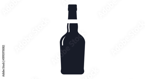 Fotografie Dark wine bottle with cork.