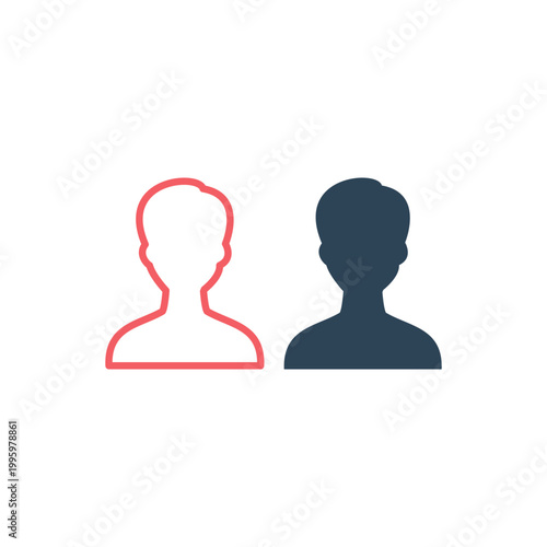Person icons set vector design template. User sign, person symbol, Human avatar, flat style.
