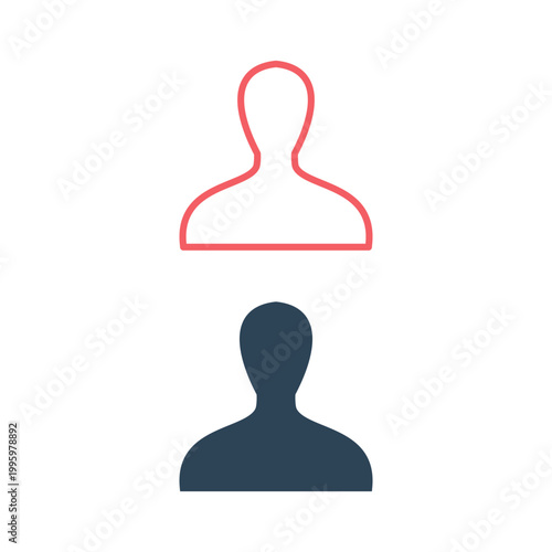 Person icons set vector design template. User sign, person symbol, Human avatar, flat style.