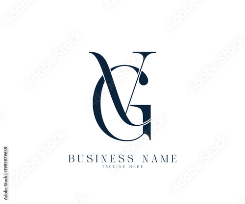 GV VG alphabet letters logo monogram vector