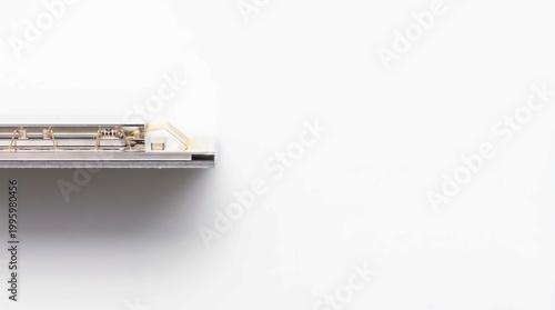 Close-up of electronic circuit board component on white background