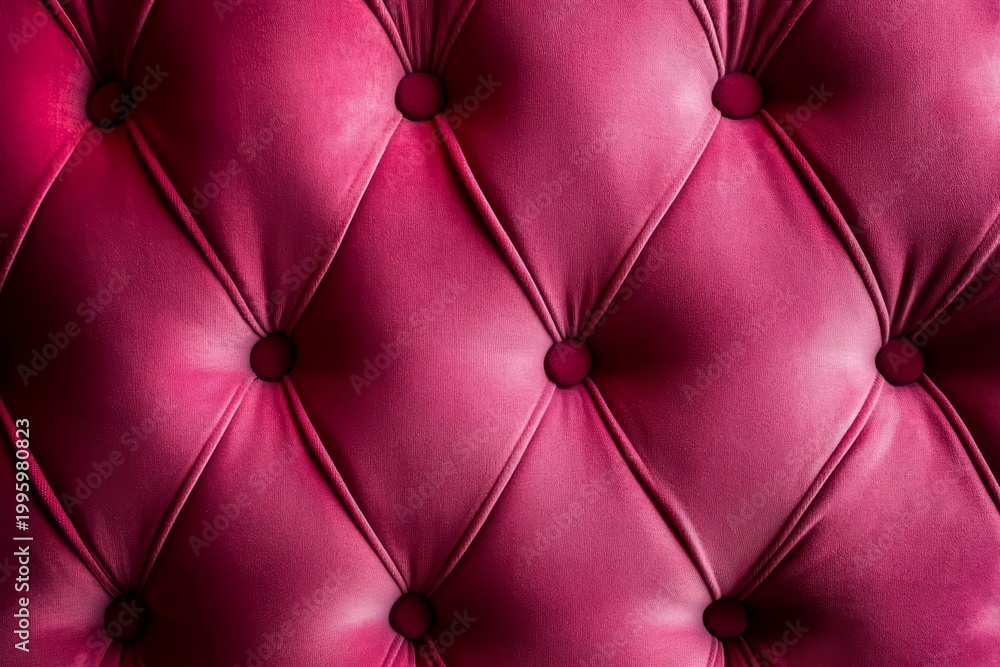 Fototapeta premium Pink velvet diamond tufted upholstery texture background