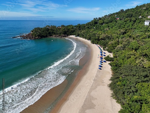 Fotografie Felix Beach, Ubatuba - aerial view of Felix Beach, North Coast of São Paulo