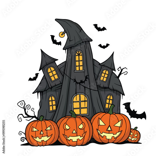 Halloween Pumpkins with Carved Faces 1.