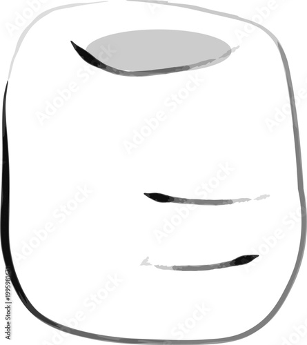 筆で描いたシンプルな和風湯呑みのお茶のイラスト