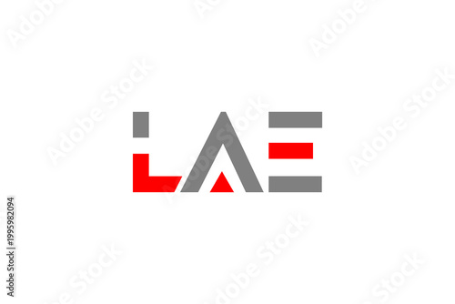 Free Download LAE Modern Minimalist Business Logo Design - Red and Gray Geometric Professional Branding Identity - GFXLoad