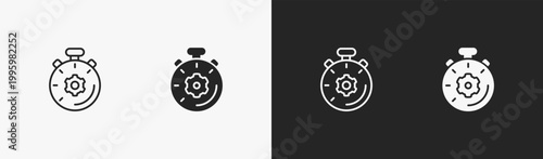 Set of Efficiency icon in black and white collection