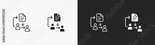 Set of Workflow icon in black and white collection