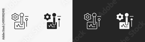 Set of Control icon in black and white collection