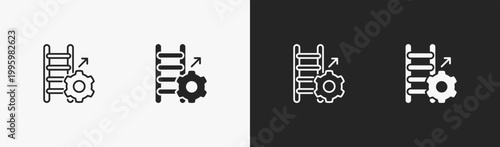 Set of Improvement icon in black and white collection