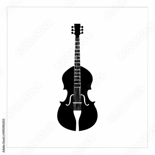 Black Silhouette of a Double Bass