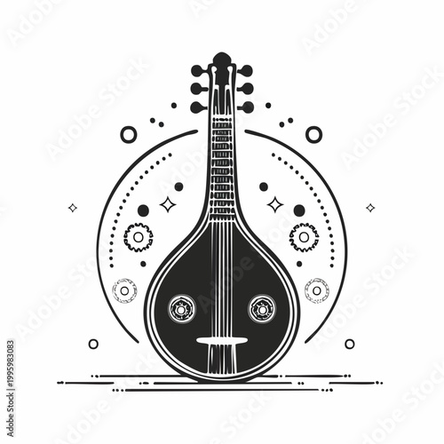 Oud Instrument Illustration
