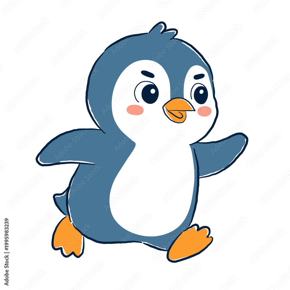 Obraz premium penguin is running 