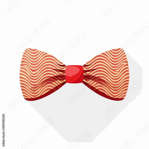Striped Bow Tie with Red Center