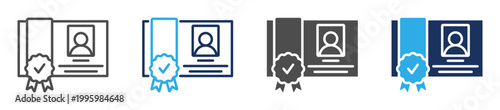 certification icon set multi concept
