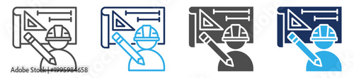 engineering design icon set multi concept