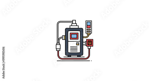 Gas data acquisition system simple minimal shapes vector