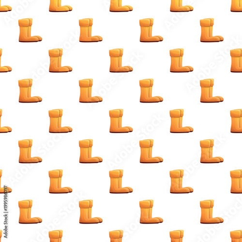 Yellow wellington boots creating a seamless pattern for seasonal and weather themes