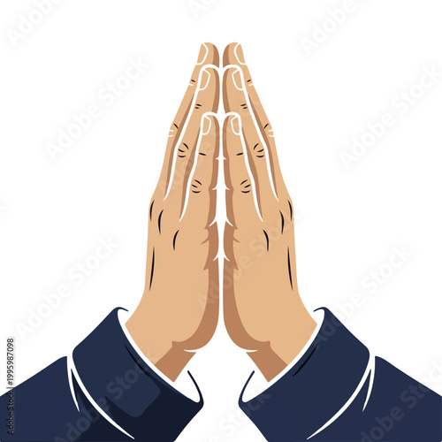 Praying hand logo illustration