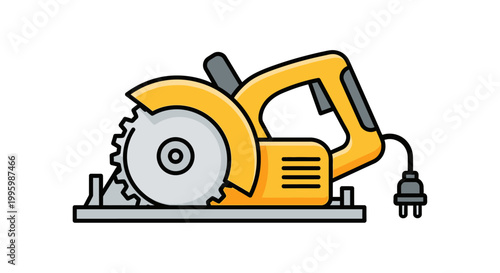 Circular Saw Power Tool Icon for Construction and DIY Projects
