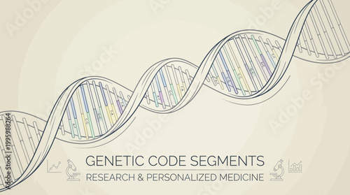 Detailed Hand-Drawn DNA Double Helix Illustration for Genetic Code Research and Personalized Medicine Concepts