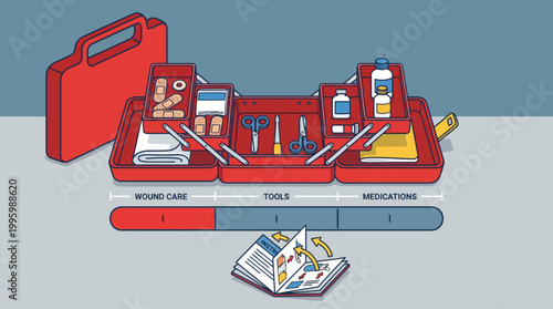 Comprehensive First Aid Kit with Essential Supplies for Wound Care and Medication Management
