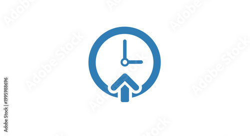 Clock with arrow moving upwards fast.