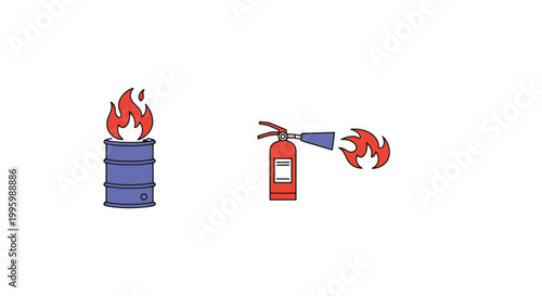 Chemical Fire Line art vector smooth modern abstract illustration