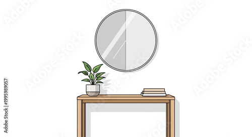 Minimalist Home Interior with Console Table and Mirror