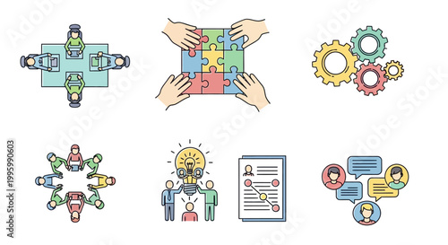 Business Teamwork Collaboration Puzzle Pieces.