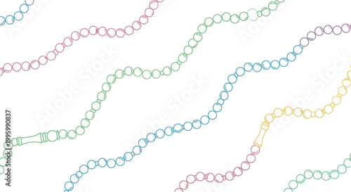 Colorful chain links on white background.