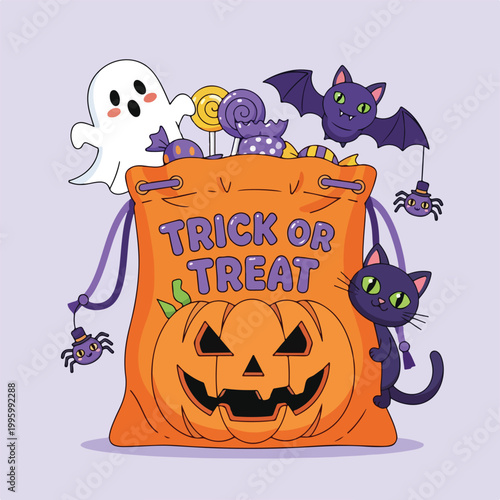 Halloween candy trick or treat bag.