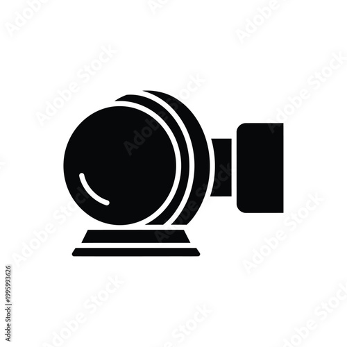 Black and white telescope icon.