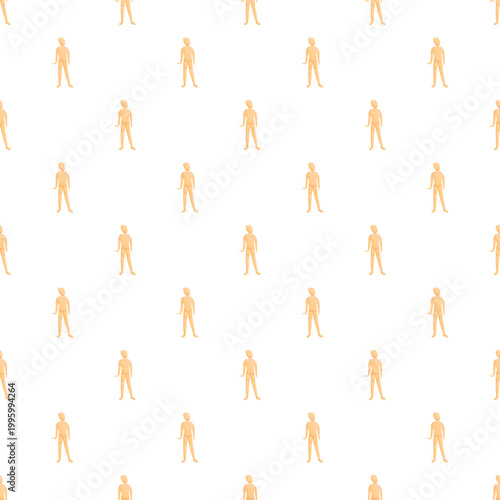 Repeating simple cartoon male figures creating a seamless design