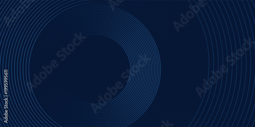 Abstract blue glowing geometric lines on dark blue background. Modern shiny blue circle lines pattern. eps 10 vector