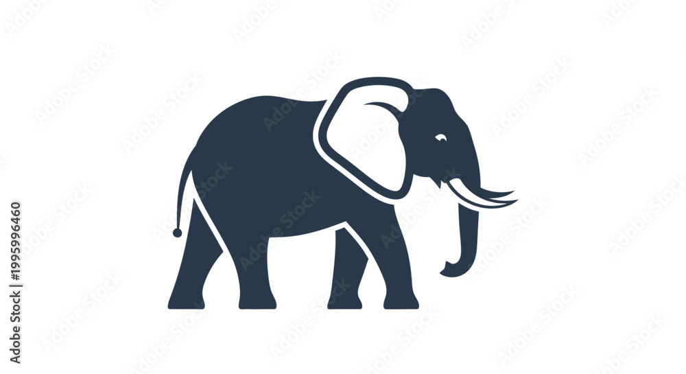 Obraz premium Dark blue elephant side profile view.