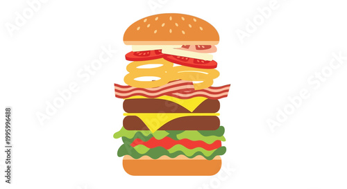 Delicious cheeseburger with bacon and lettuce.