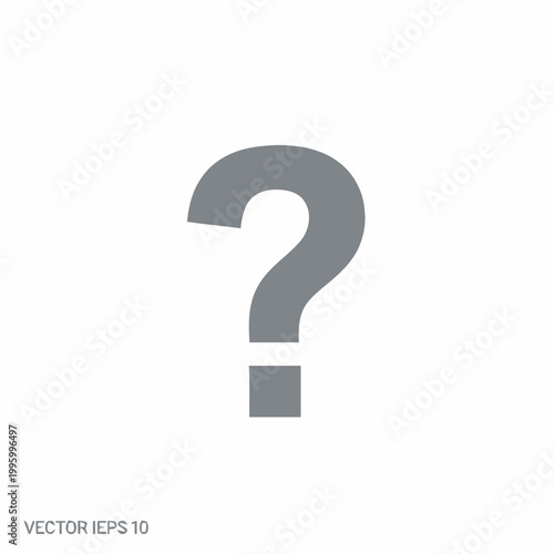 Large Grey Question Mark Symbol.