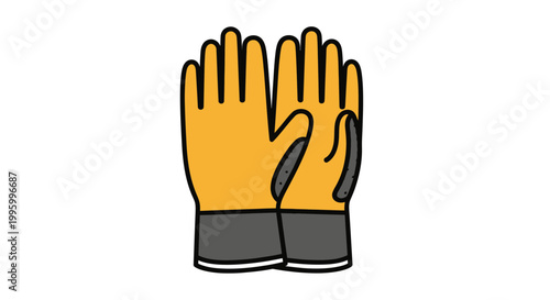 Yellow Protective Work Gloves Pair.