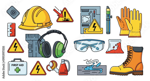 Safety equipment for industrial work sites.