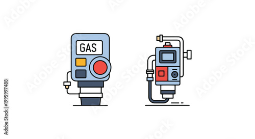 Gas leak detection sensor Line abstract minimal pattern illustration