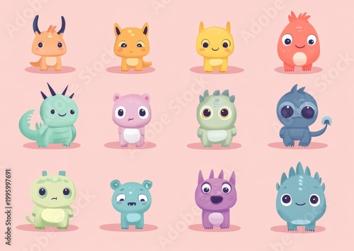 set of funny animals