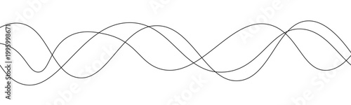 Abstract Thin Flowing Wave Lines Vector Illustration with Organic Curves and Bold Black Fluid Patterns on a Clean White Background”