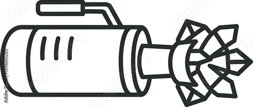 Close-up of an angle grinder with a cutting disc attached