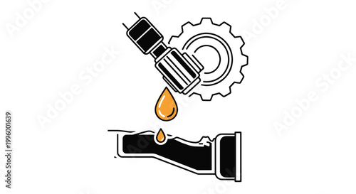 Diesel Fuel Line art vector minimal abstract design