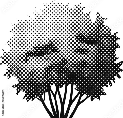 Tree illustration halftone