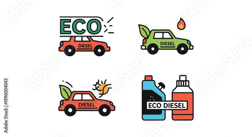 Eco diesel Line art vector abstract shape illustration