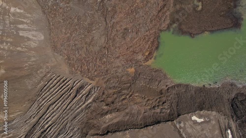 Terrestrial Canadian landscape of rare earth mining site. Critical rare earth minerals excavate for Artificial intelligence AI technology, weapons and electric vehicles. Deep underground Industry.