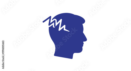 Blue silhouette of a human head.